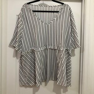 NWOT Peplum Striped Top